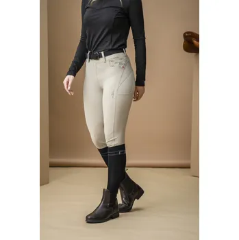 Jezdecké kalhoty Alessandro Albanese Rajtky Hybrid Fina AA, s gripem na kolenou, zimní, dámské, core beige 40