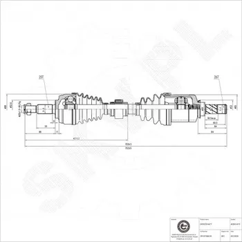 Poloosa kola Přední levá hnací hřídel Dacia Duster 391015061R ESEN SKV