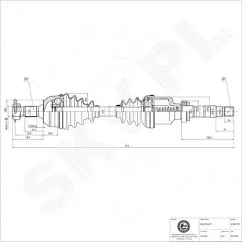 Poloosa kola Přední pravá hnací hřídel Citroën C4 Peugeot 307 3273QV ESEN SKV