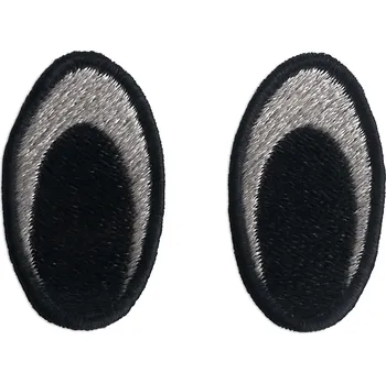 Příze Vyšívané oči bílé 3×1 cm – pro háčkované a šité hračky (1 pár)