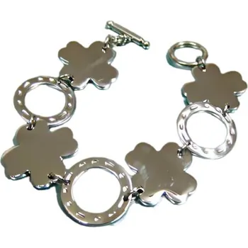 Náramek Náramek s květinovými a kruhovými motivy, stříbrná barva, kód 7NB9520, elegantní pro každodenní nošení i speciální příležitosti