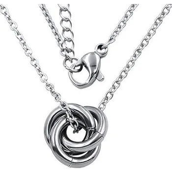 Přívěsek Zlatý PVD náhrdelník s uzlovým přívěskem a ocelovým řetízkem 450 mm