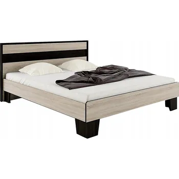 Postel Dvoulůžková postel s dekorem dřeva Nabbi 140x200 cm, dub sonoma