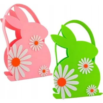 Velikonoční dekorace VELIKONOČNÍ KOŠÍK PLSTĚNÝ KOŠÍČEK NA VEJCE KRÁLÍČEK ZAJÍČEK TAŠKA DEKORACE