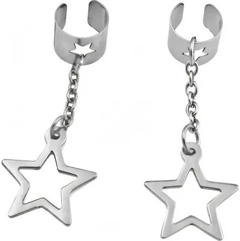 Náušnice Náušnice s hvězdami na řetízku ve stříbrné barvě - elegantní design pro každou příležitost