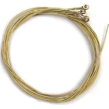 Kytara Sada šesti kovových strun zlaté barvy pro klasickou a akustickou kytaru Náhradní struny s čistým tónem a dlouhou životností Příslušenství