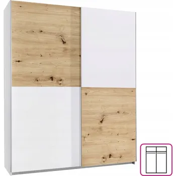 Šatní skříň Skříň Kondela Tiner 170 x 195 x 57,5 cm bílá, dub artisan