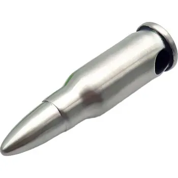 Přívěsek Přívěsek ve tvaru náboje s broušeným povrchem, rozměry 44x12 mm, hmotnost 21 g.