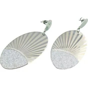 Náušnice Náušnice s oválným designem a lesklým povrchem, 50.5x28 mm, váha 14.5 g. Elegantní šperk pro každou příležitost.