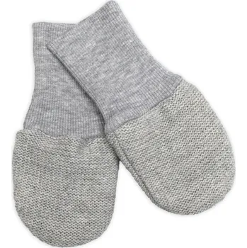 Kojenecký body Baby Nellys Pletené kojenecké rukavičky vel. 56/68 - 1 pár, šedý melírek