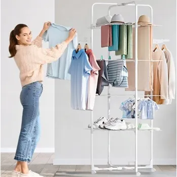 Sušák na prádlo SUŠÁK NA PRÁDLO STOJACÍ VELKÝ NA OBLEČENÍ VERTIKÁLNÍ XXL SKLÁDACÍ