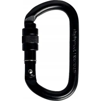Jištění Oválná ocelová karabina s pojistkou zámku SCREW, černá, SingingRock