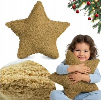 Vánoční dekorace POLŠTÁŘ VÁNOČNÍ HVĚZDIČKA 43 CM BERÁNEK VÁNOČNÍ DEKORACE