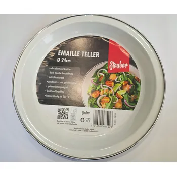 Talíř 15* STEUBER Smaltovaný talíř prům. 24 cm bílý
