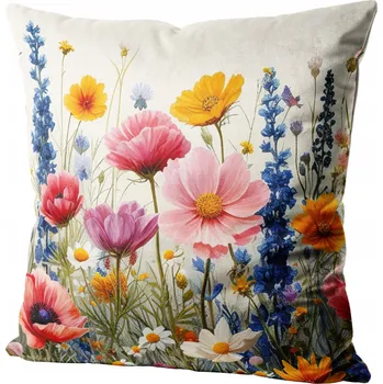 Polštář VELUROVÝ POVLAK NA DEKORAČNÍ POLŠTÁŘ 50x50 cm - VELUR, KVĚTINOVÝ VZOR 285