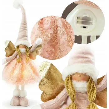 Vánoční dekorace ANDĚLÍČEK FIGURKA STOJÍCÍ 50 CM VÁNOČNÍ SVÁTKY BOŽÍ HOD SKŘÍTEK OZDOBNÝ