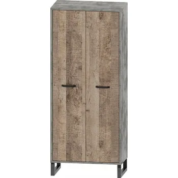 Šatní skříň Skříň Nabbi Bova W-2D 80 x 190,5 x 44,5 cm odstíny šedé