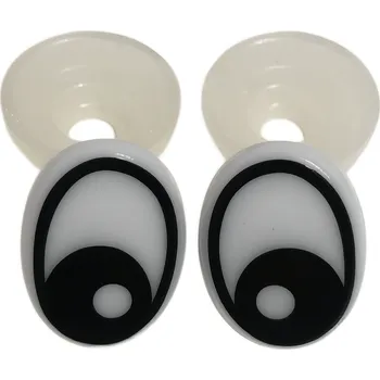 Příze Bezpečnostní oči oválné 12×16 mm – bílé, 1 pár