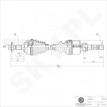 Poloosa kola Přední pravá hnací hřídel Citroën Berlingo C4 Peugeot 307 Partner 3273AC ESEN SKV