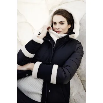 Dámský kabát Bunda New Canadian 722872403 černá s efektním kožíškem Velikost: 36