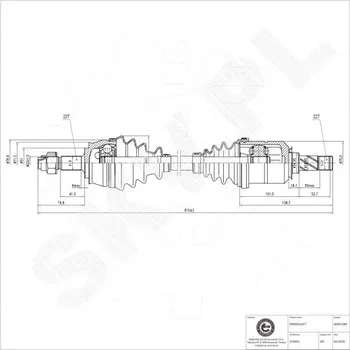 Poloosa kola Přední levá hnací hřídel Opel Adam Corsa D Corsa E 374633 ESEN SKV