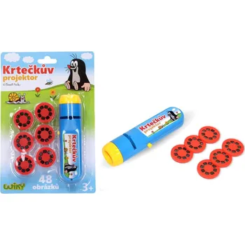 Výuková hračka Projektor Krtek plast na baterie se světlem 48 snímků na kartě 15x23x4cm