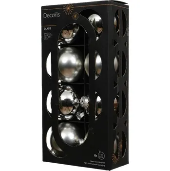 Vánoční ozdoba Ozdoba vánoční koule skleněná 7 cm stříbrná 8 ks