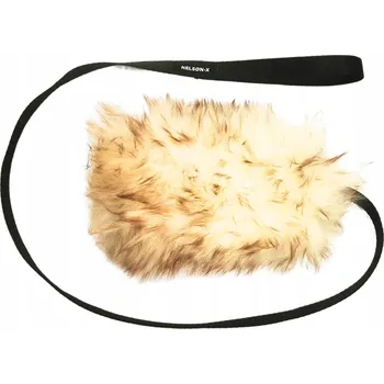 Hračka pro psa PŘETAHOVADLO PRO PSA OVCE S OVČÍ KŮŽÍ A SRSTÍ NELSON-X 30 CM DLOUHÁ RUKOJEŤ 110 CM PL