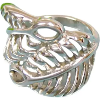 Prsten Ocelový prsten ve tvaru listu s elegantním propletením a stříbrnou barvou, kód produktu: 7PR10466. 54,4