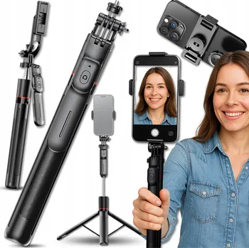Selfie tyč Selfie tyč Slayo Stativ Tripod Selfie Stick Držák SelfiePro 16 černý