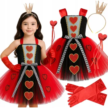 Dámské šaty KOSTÝM KRÁLOVNA SRDCÍ ALENKA V ŘÍŠI DIVŮ ŠATY 128 8-9L