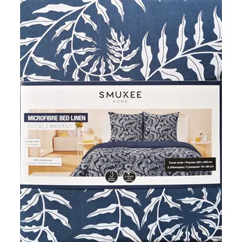Povlečení Povlečení z mikrovlákna Smukee 220x200 modré kapradinové listy