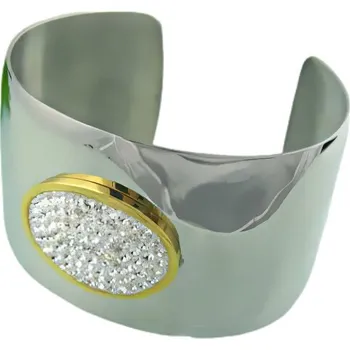 Náramek Náhrdelník s oválným zlatým detailem a krystaly, průměr 64 mm, výška 40,5 mm, váha 45 g.