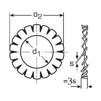 Matice podložka M8 pr. 8.2x14x0.8 A2 NEREZ vějířová vnější ozubení DIN 6798A