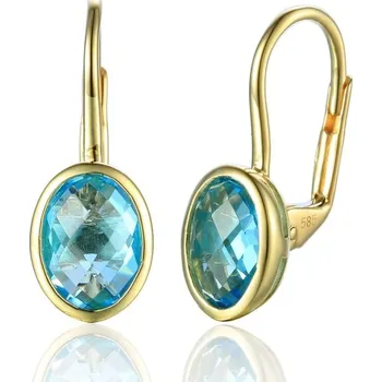 Náušnice Gems, Originální náušnice Devon, žluté zlato a modré topazy (blue topazy), 585-38-3-4487.0Z00.0.00.603.08