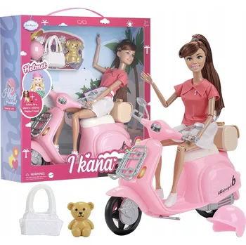 Panenka Sada Panenka s koloběžkou Růžová koloběžka Dárek Pro Holčičku panenku 05BR