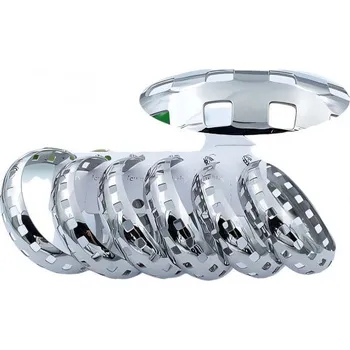 Náušnice Náušnice s moderním designem a perforovaným vzorem, průměr 50 mm, stříbrná barva, set 6 kusů.