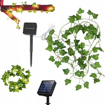 Zahradní dekorace SOLÁRNÍ ZAHRADNÍ GIRLANDA UMĚLÝ BŘEČŤAN NA ZEĎ BALKON LED