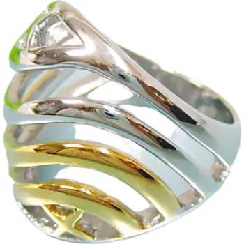 Prsten Ocelový prsten s elegantním designem a zlatou barvou, kód produktu 7PR11617. 62,1