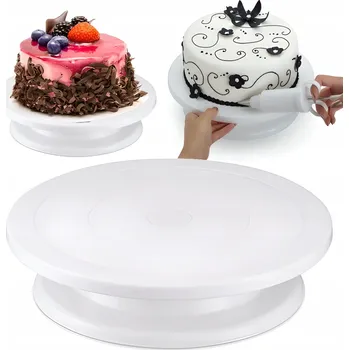 Podnos otočná Przydasie.pl bílá plast průměr 28 cm