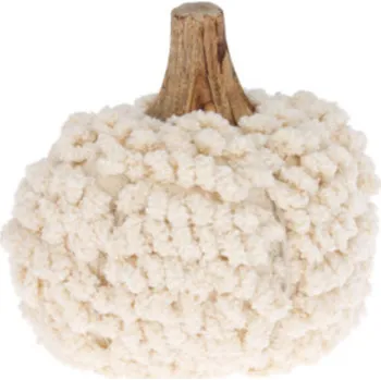 Okrasná dýně, dekorace dýně 13x11cm podzimní dekorace krémová