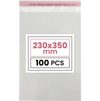 Celofánové sáčky mikroténové sáčky 23x35 cm na oblečení, trička, 100 kusů