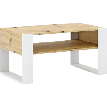Konferenční stolek Konferenční stolek Kondela obdélníkový 90 x 53,2 x 45 cm bílý, dub artisan