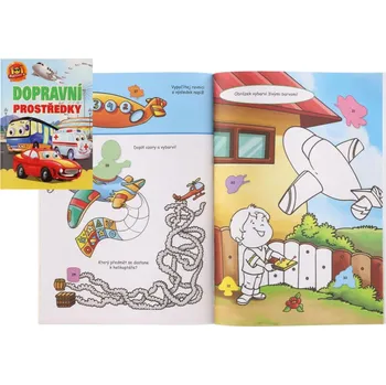 omalovánky Pracovní sešit 101 aktivit s nálepkami Dopravní prostředky CZ verze 21x30cm