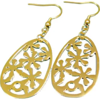 Náušnice Náušnice s květinovým vzorem ve zlaté barvě, rozměr 22 mm, elegantní design pro každou příležitost.