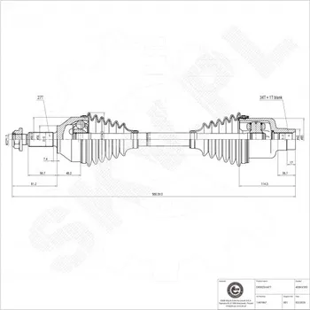 Poloosa kola Přední pravá hnací hřídel Ford Focus I Mondeo I II III 1447467 ESEN SKV