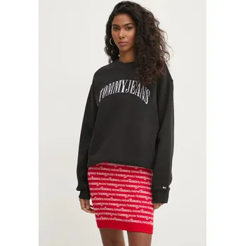 Dámská mikina Mikina Tommy Jeans dámská, černá barva, s aplikací, DW0DW20172 99X, vel. M