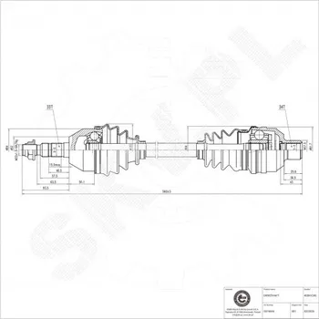 Poloosa kola Přední pravá hnací hřídel Opel Astra H 374544 ESEN SKV