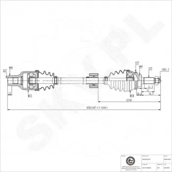 Poloosa kola Přední pravá hnací hřídel Suzuki Ignis II 4410186G00 ESEN SKV