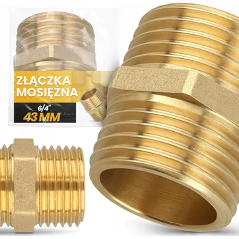 Fitinka MOSAZNÁ SPOJKA 6/4 VNĚJŠÍ ZÁVIT VSUVKA Spojovací spojka Prodlužovací trubka GE-T